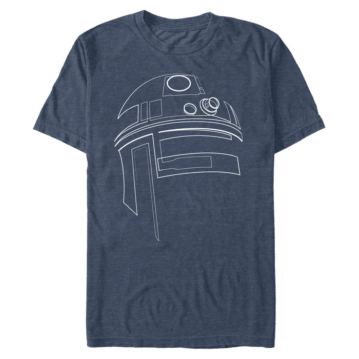 fifth sun Star Wars Men's R2-D2 Outline T-Shirt Navy Heather