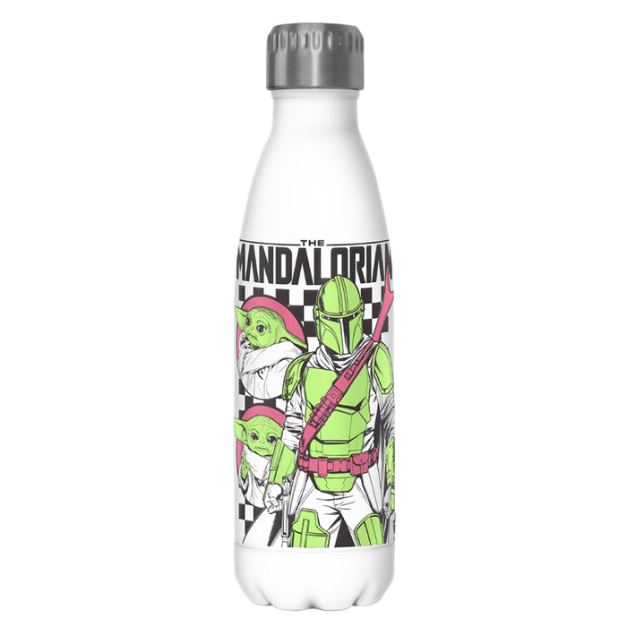 fifth sun Star Wars: The Mandalorian Grogu Checkers Stainless Steel Water Bottle