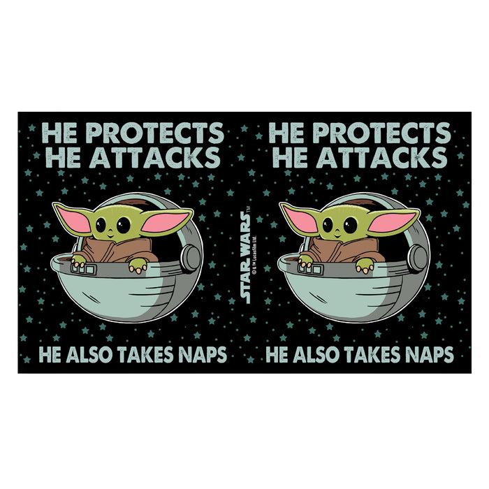 Fifth Sun Star Wars: The Mandalorian The Child Protects Attacks Naps Stainless Steel Water Bottle