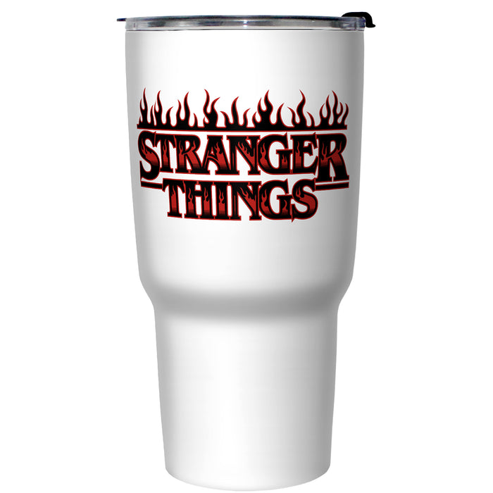 Fifth Sun Stranger Things Fiery Logo Stainless Steel Tumbler With Lid