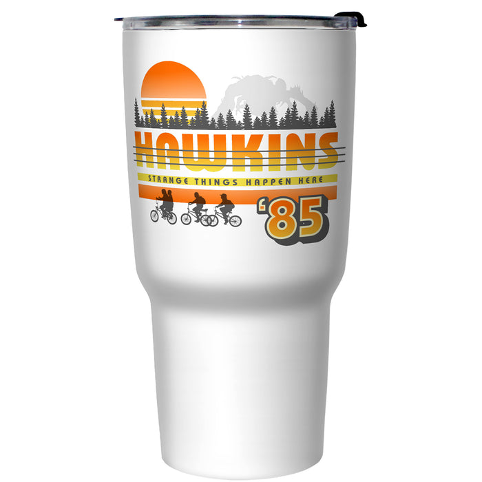 fifth sun Stranger Things Hawkins Bike Ride Strange Things Happen Here Stainless Steel Tumbler With Lid
