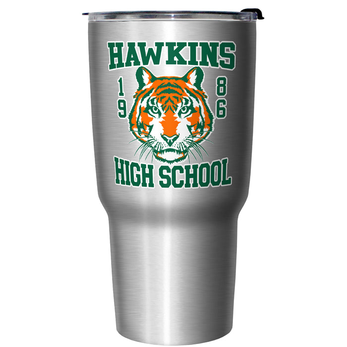fifth sun Stranger Things Hawkins High School Tiger Mascot Stainless Steel Tumbler With Lid