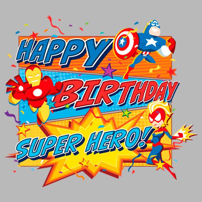 Fifth Sun Toddler's Marvel Happy Birthday Super Hero T-Shirt