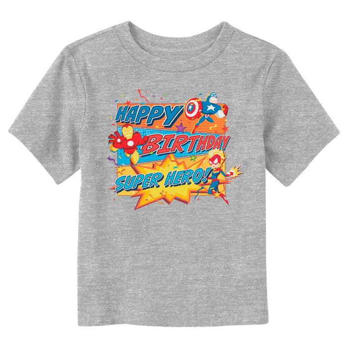 fifth sun Toddler's Marvel Happy Birthday Super Hero T-Shirt
