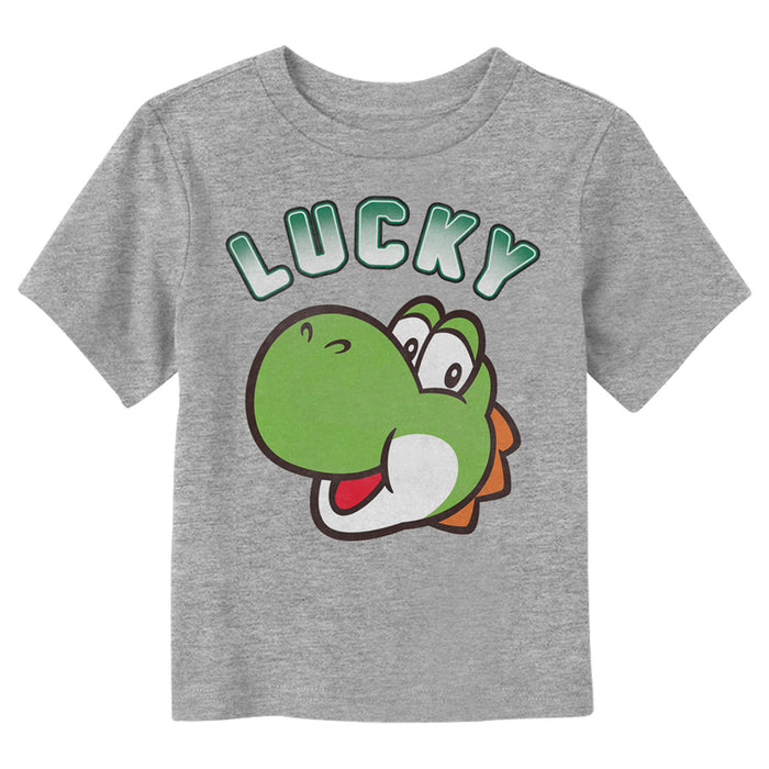 fifth sun Toddler's Nintendo Super Mario St. Patrick's Day Lucky Yoshi T-Shirt