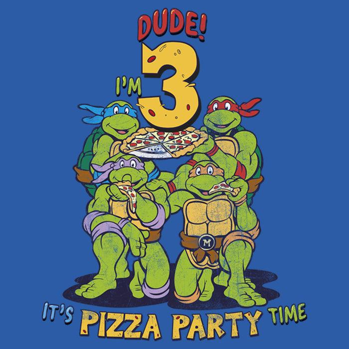 Fifth Sun Toddler's Teenage Mutant Ninja Turtles Dude I'm 3 It's Pizza Party Time T-Shirt