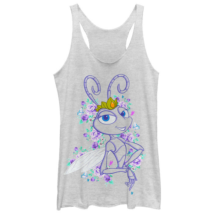 fifth sun Women's A Bug's Life Floral Princess Atta Racerback Tank Top