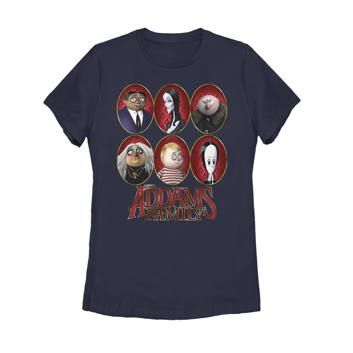 fifth sun Women's Addams Family Portrait Panels T-Shirt