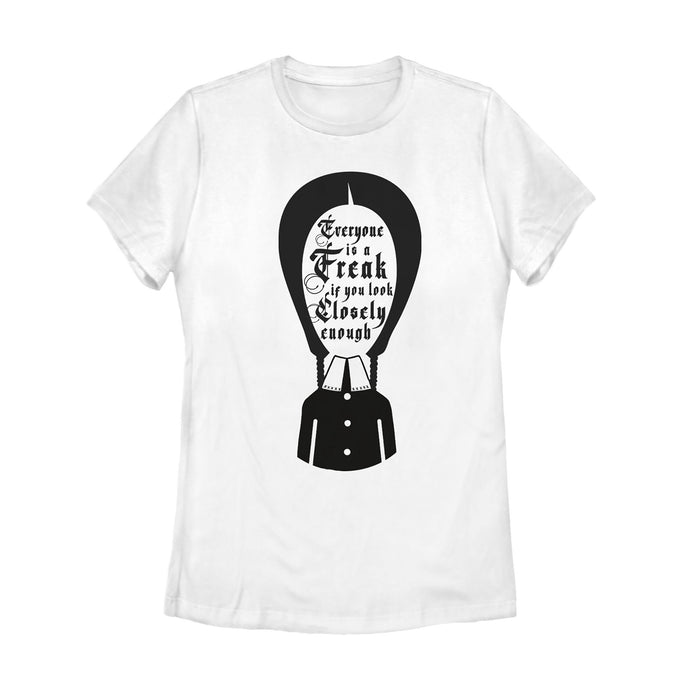 fifth sun Women's Addams Family Wednesday Everyone Is a Freak T-Shirt