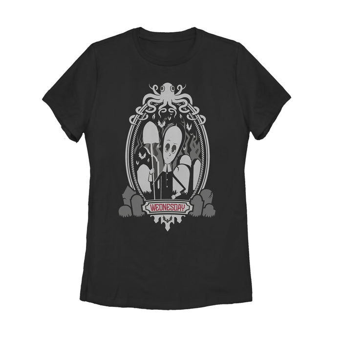 fifth sun Women's Addams Family Wednesday Octopus Portrait T-Shirt