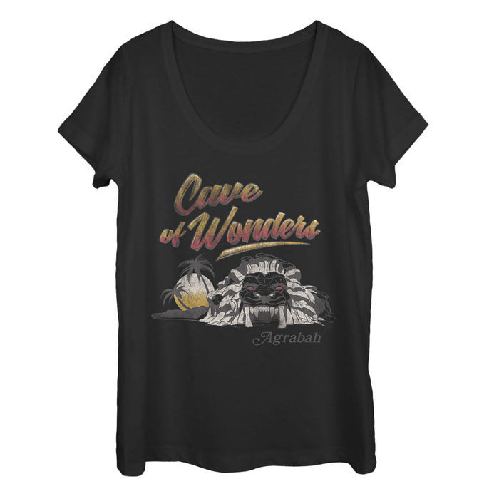 fifth sun Women's Aladdin Cave of Wonder Postcard Scoop Neck