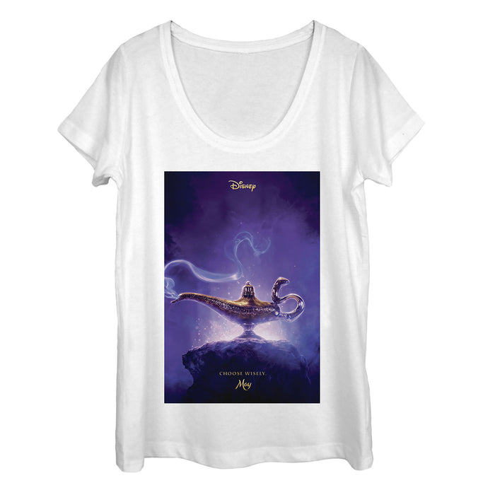 Fifth Sun Women's Aladdin Choose Wisely Movie Poster Scoop Neck