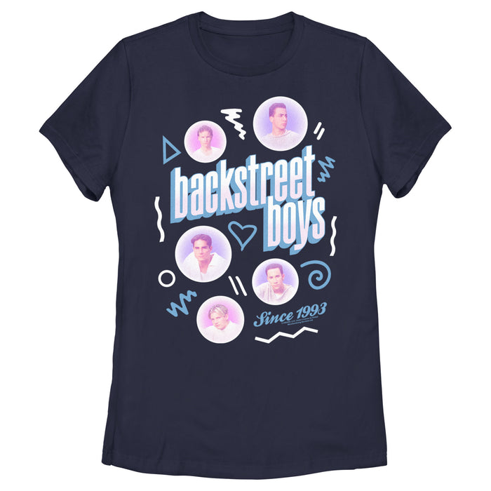 fifth sun Women's Backstreet Boys Bubble Icons Doodle T-Shirt