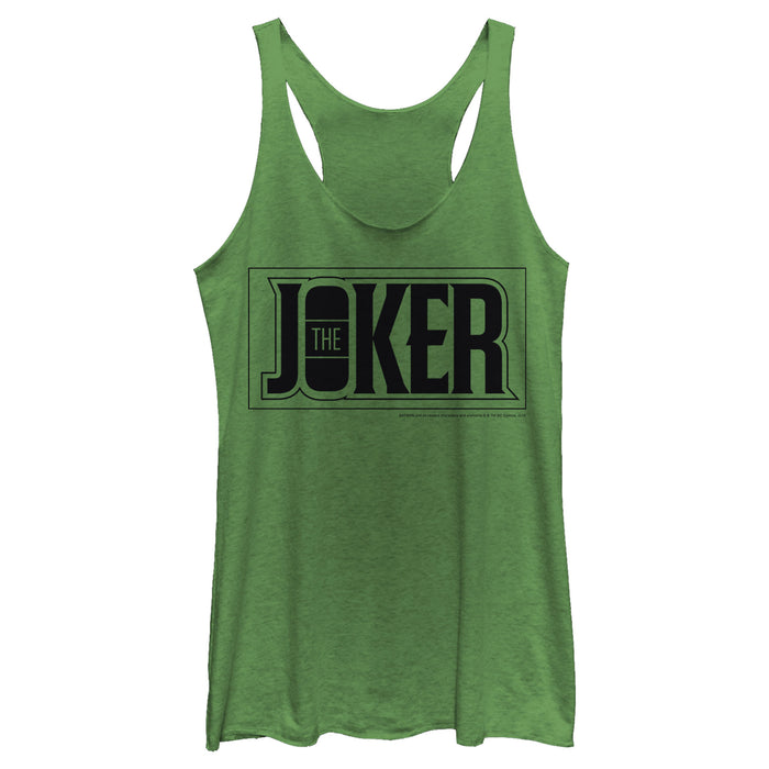 fifth sun Women's Batman Joker Text Logo Racerback Tank Top