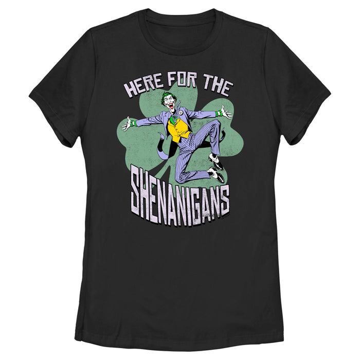 fifth sun Women's Batman St. Patrick's Day Joker Here for the Shenanigans T-Shirt