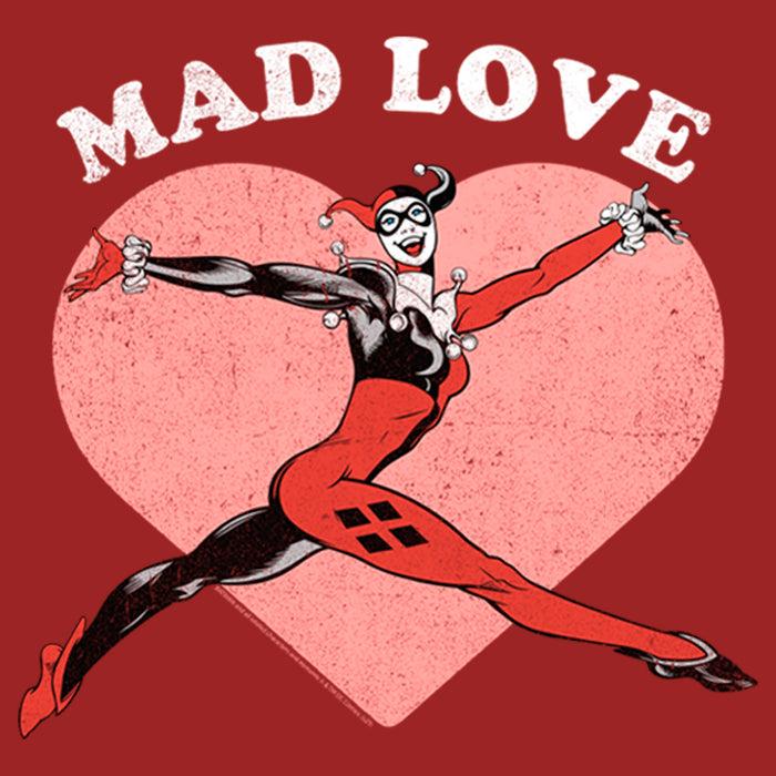 Fifth Sun Women's Batman Valentine's Day Harley Quinn Mad Love T-Shirt
