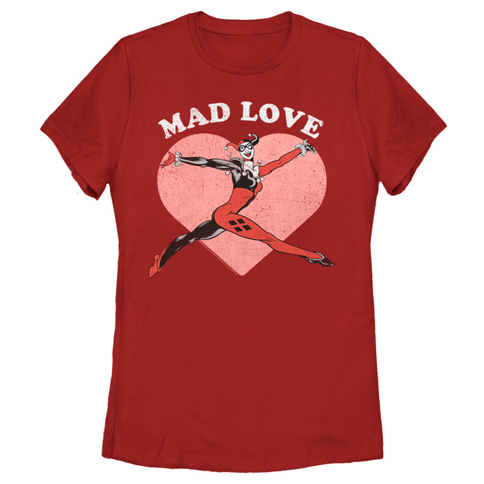 fifth sun Women's Batman Valentine's Day Harley Quinn Mad Love T-Shirt