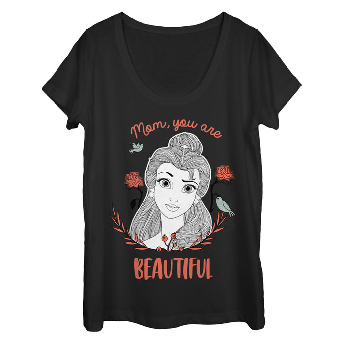 fifth sun Women's Beauty and the Beast Beautiful Mom Scoop Neck