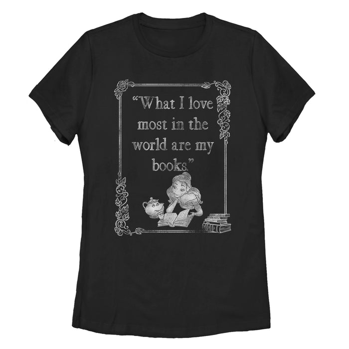 fifth sun Women's Beauty and the Beast Belle Loves Books T-Shirt