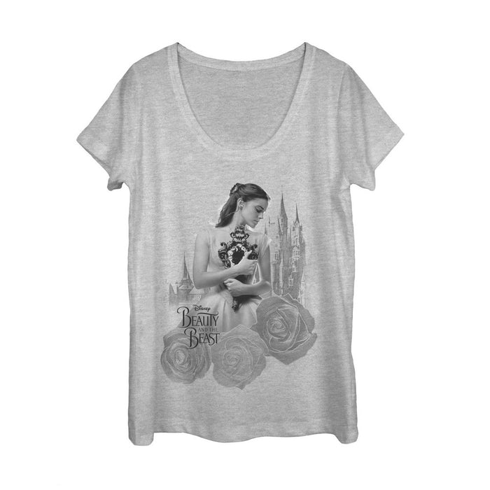 fifth sun Women's Beauty and the Beast Belle's Mirror Scoop Neck
