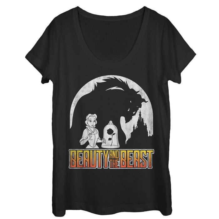 fifth sun Women's Beauty and the Beast Belle Shadow Scoop Neck