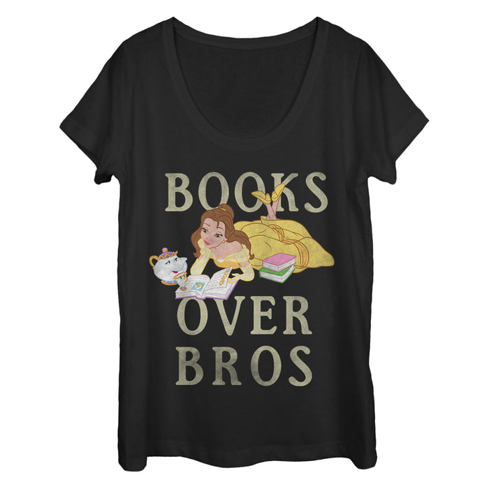 fifth sun Women's Beauty and the Beast Books Over Bros Scoop Neck
