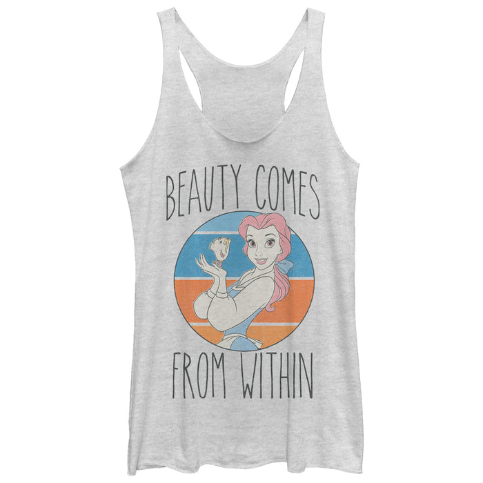 fifth sun Women's Beauty and the Beast Chip and Belle Racerback Tank Top
