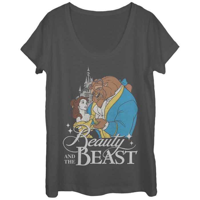 fifth sun Women's Beauty and the Beast Classic Scoop Neck