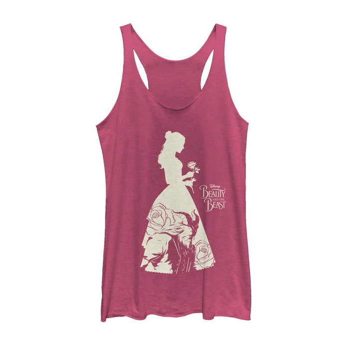 fifth sun Women's Beauty and the Beast Dress Silhouette Racerback Tank Top