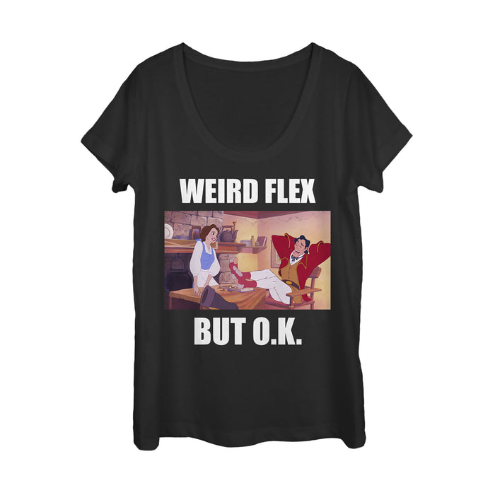 fifth sun Women's Beauty and the Beast Gaston Flex Scoop Neck