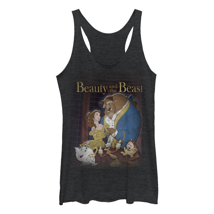 Fifth Sun Women's Beauty And The Beast Movie Poster Racerback Tank Top