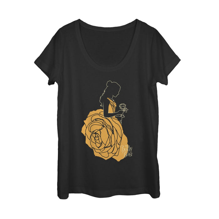 fifth sun Women's Beauty and the Beast Rose Dress Scoop Neck