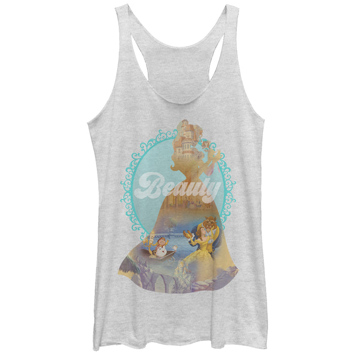 fifth sun Women's Beauty and the Beast Silhouette Racerback Tank Top