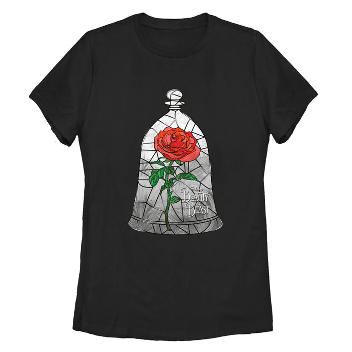 fifth sun Women's Beauty and the Beast Stained Rose Window T-Shirt