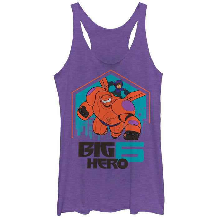 fifth sun Women's Big Hero 6 Baymax and Hiro San Fransokyo Racerback Tank Top
