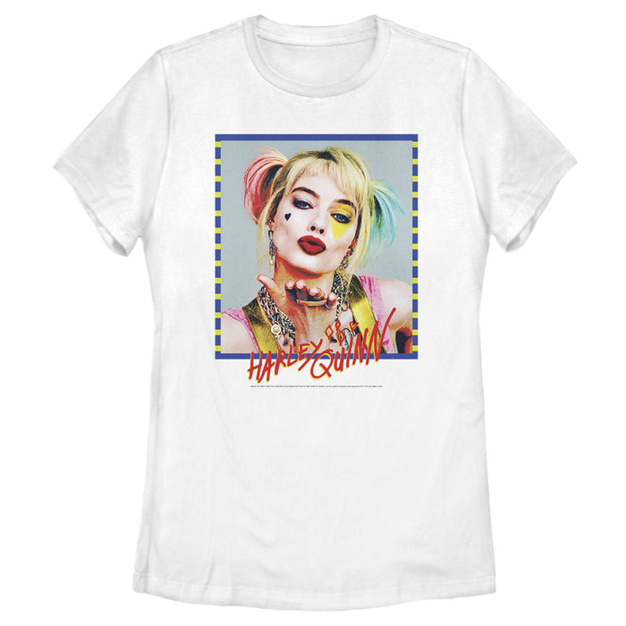 fifth sun Women's Birds of Prey Harley Quinn Blowing Kiss T-Shirt