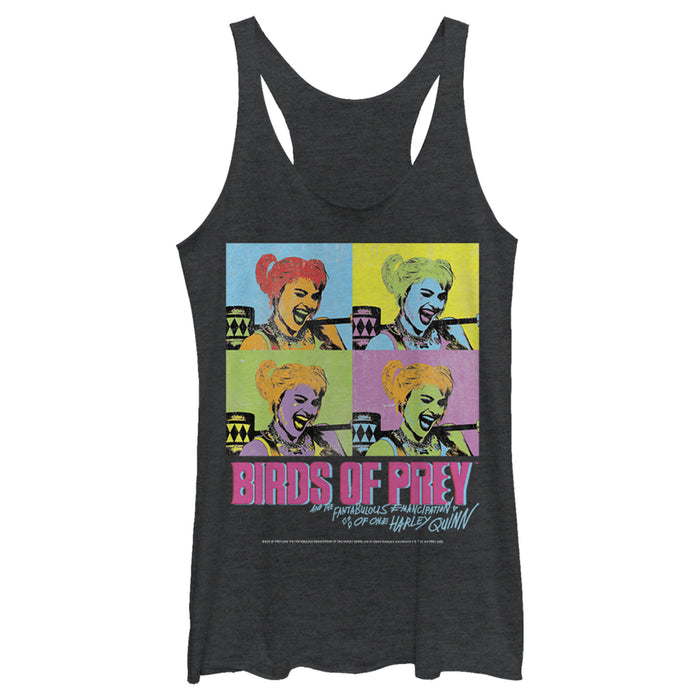 fifth sun Women's Birds of Prey Harley Quinn Pop Art Racerback Tank Top