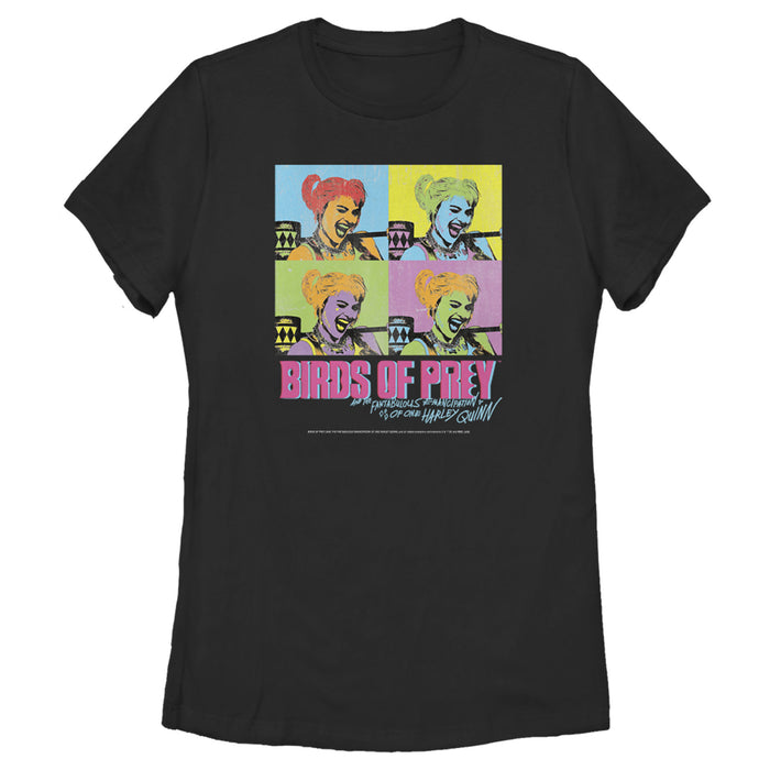 fifth sun Women's Birds of Prey Harley Quinn Pop Art T-Shirt