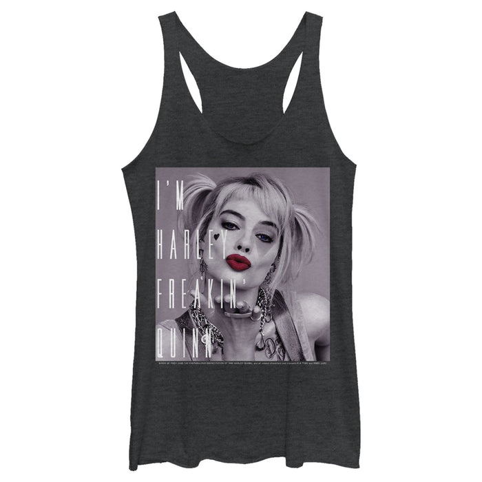fifth sun Women's Birds of Prey I'm Harley Freakin' Quinn Racerback Tank Top