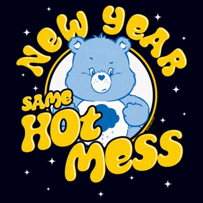 Fifth Sun Women's Care Bears Grumpy Bear New Year Same Hot Mess T-Shirt