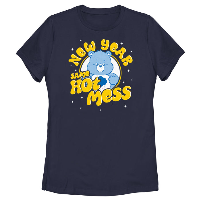 fifth sun Women's Care Bears Grumpy Bear New Year Same Hot Mess T-Shirt