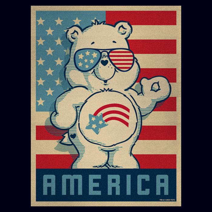 Fifth Sun Women's Care Bears Retro America Cares Bear T-Shirt