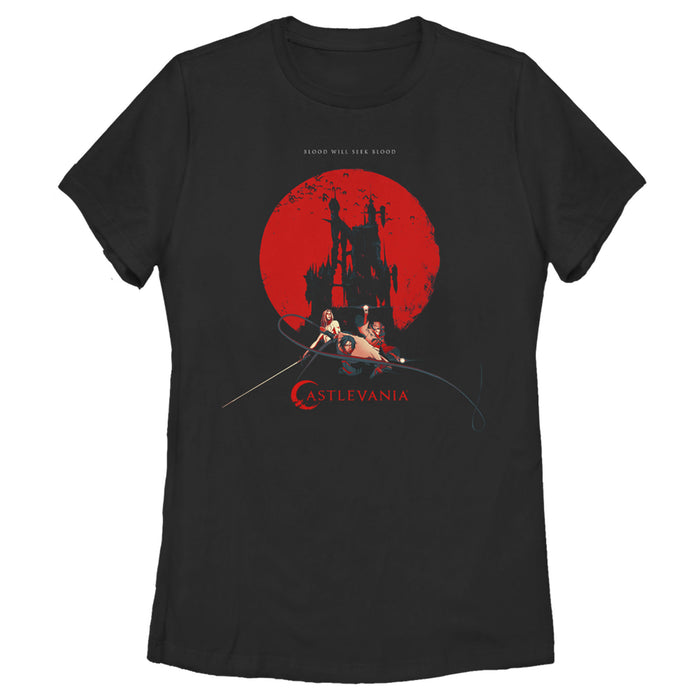 fifth sun Women's Castlevania Seek Blood Poster T-Shirt