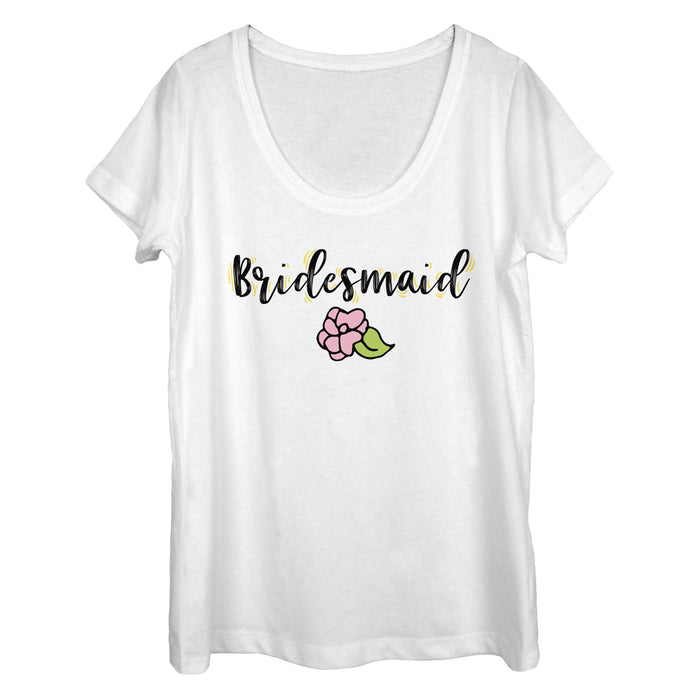 fifth sun Women's CHIN UP Bridesmaid Title Scoop Neck