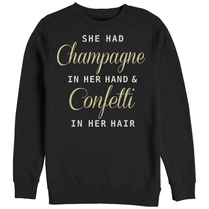 fifth sun Women's CHIN UP Christmas Champagne Sweatshirt