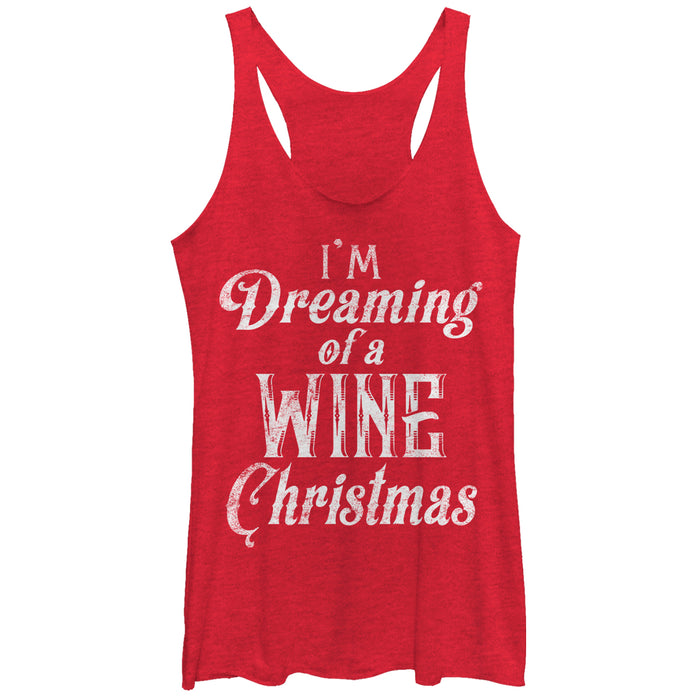 fifth sun Women's CHIN UP Christmas Dreaming of Wine Racerback Tank Top