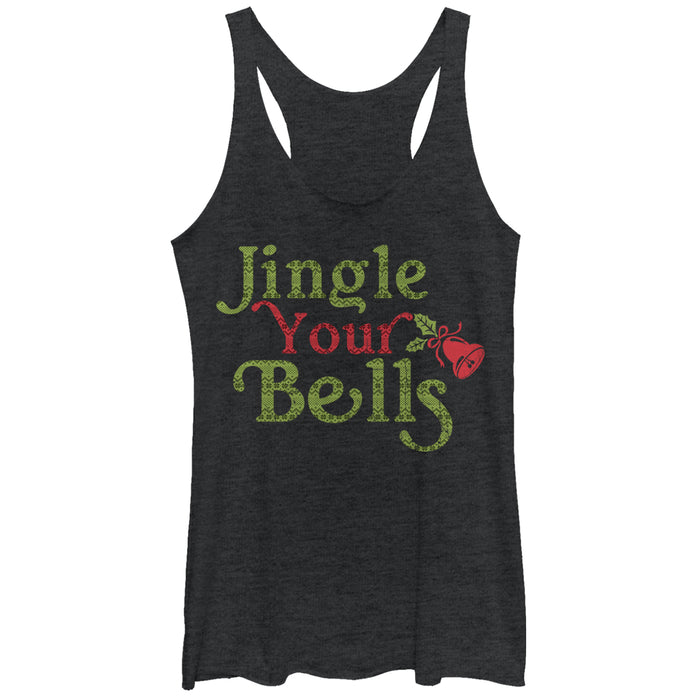 fifth sun Women's CHIN UP Christmas Jingle Your Bells Racerback Tank Top