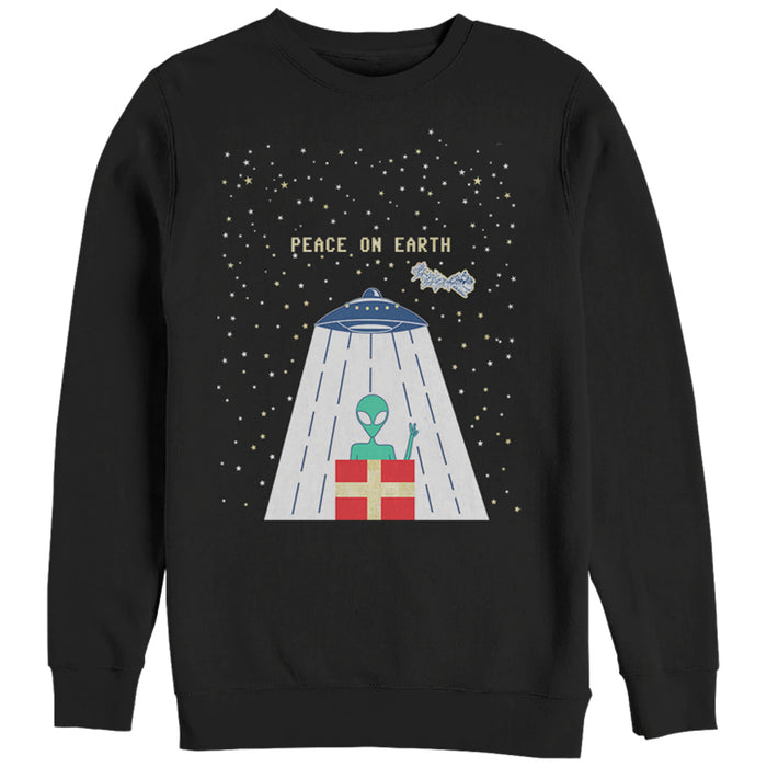 fifth sun Women's CHIN UP Christmas Peace Alien Sweatshirt