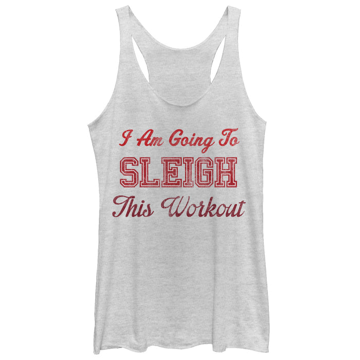 fifth sun Women's CHIN UP Christmas Sleigh This Workout Racerback Tank Top