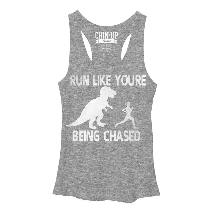 fifth sun Women's CHIN UP Dinosaur Run Racerback Tank Top